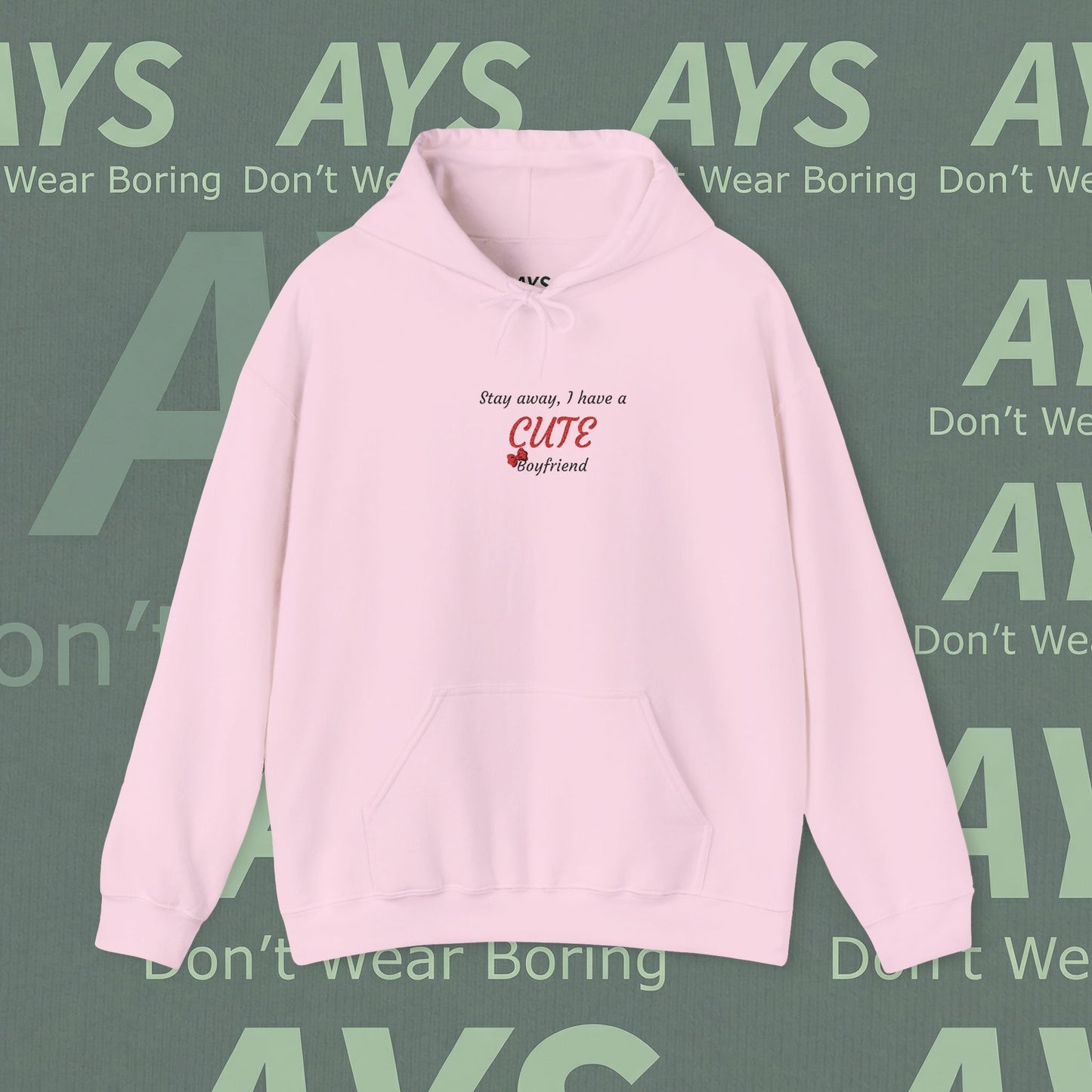 Unisex Heavy Blend™ Stay Away, I Have a Cute Boyfriend Hooded Sweatshirt