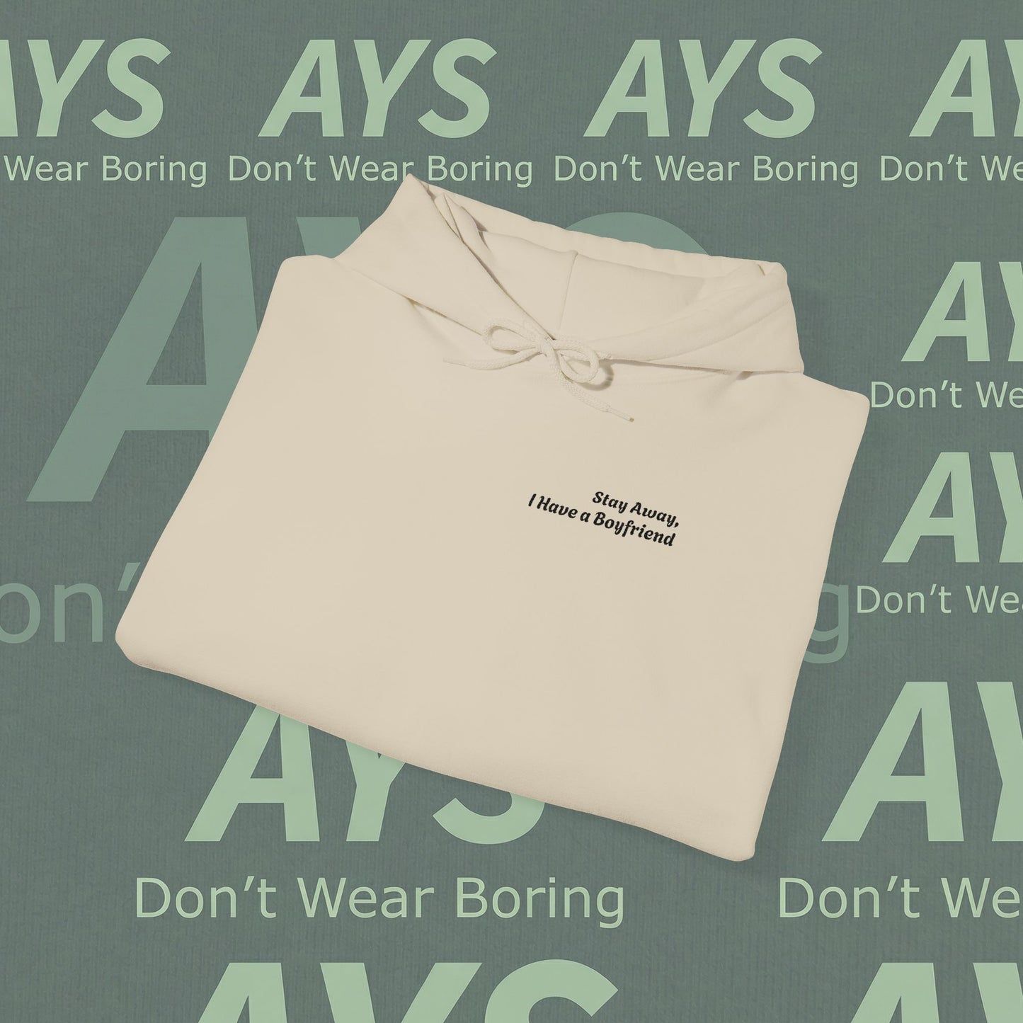 Embroidered Women Heavy Blend™ "Stay Away, I Have a Boyfriend" Hooded Sweatshirt